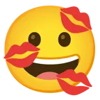 faccina con un gran sorriso + impronta della bocca