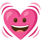 faccina con un gran sorriso + cuore che batte