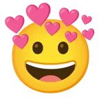 faccina con un gran sorriso + cuore con freccia