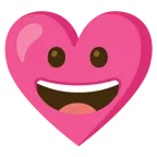 faccina con un gran sorriso + cuore con fiocco