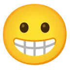 faccina con un gran sorriso + faccina raggiante con occhi felici