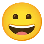 faccina con un gran sorriso + faccina con sorriso e occhi sorridenti