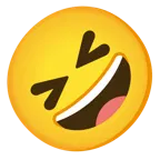 faccina con un gran sorriso + sorriso a bocca aperta con occhi chiusi