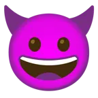 faccina con un gran sorriso + faccina con sorriso e corna