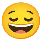 faccina con un gran sorriso + faccina sollevata