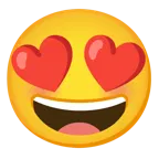 faccina con un gran sorriso + faccina con sorriso e occhi a cuore