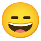 faccina con un gran sorriso + faccina inespressiva