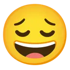 faccina con un gran sorriso + faccina pensierosa