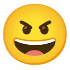 faccina con un gran sorriso + faccina arrabbiata