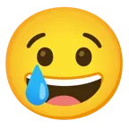 faccina con un gran sorriso + faccina che piange