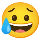 faccina con un gran sorriso + faccina delusa ma sollevata