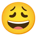 faccina con un gran sorriso + faccina esausta