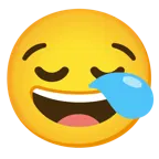 faccina con un gran sorriso + faccina assonnata
