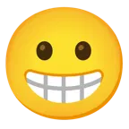 faccina con un gran sorriso + faccina con smorfia