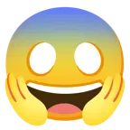 faccina con un gran sorriso + faccina terrorizzata