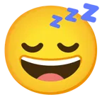 faccina con un gran sorriso + faccina che dorme