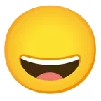 faccina con un gran sorriso + faccina senza bocca