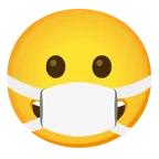 faccina con un gran sorriso + faccina con mascherina