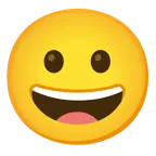 faccina con un gran sorriso + faccina con sorriso accennato