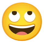 faccina con un gran sorriso + faccina con occhi al cielo