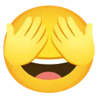 faccina con un gran sorriso + non vedo