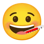 faccina con un gran sorriso + faccina con termometro