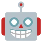 faccina con un gran sorriso + faccina di robot