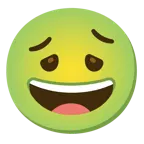 faccina con un gran sorriso + faccina nauseata