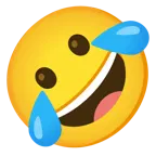 faccina con un gran sorriso + ridere a crepapelle