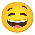 faccina con un gran sorriso + faccina che sbava