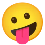 faccina con un gran sorriso + faccina impazzita