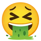 faccina con un gran sorriso + faccina che vomita