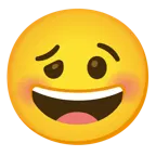 faccina con un gran sorriso + faccina stordita