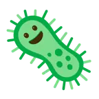 visage rieur + microbe