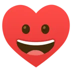 faccina con un gran sorriso + cuori