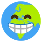 beaming face with smiling eyes + globe showing Europe-Africa