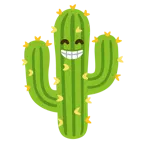 beaming face with smiling eyes + cactus
