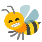 beaming face with smiling eyes + honeybee