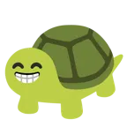 beaming face with smiling eyes + turtle