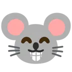 beaming face with smiling eyes + mouse face