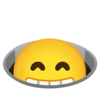 beaming face with smiling eyes + hole