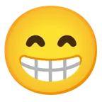 beaming face with smiling eyes + kissing face with smiling eyes