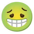 beaming face with smiling eyes + nauseated face