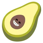 beaming face with smiling eyes + avocado