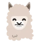 beaming face with smiling eyes + llama