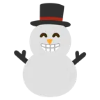 beaming face with smiling eyes + snowman without snow