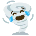 face with tears of joy + tornado