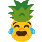 face with tears of joy + pineapple