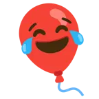 face with tears of joy + balloon