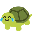 face with tears of joy + turtle